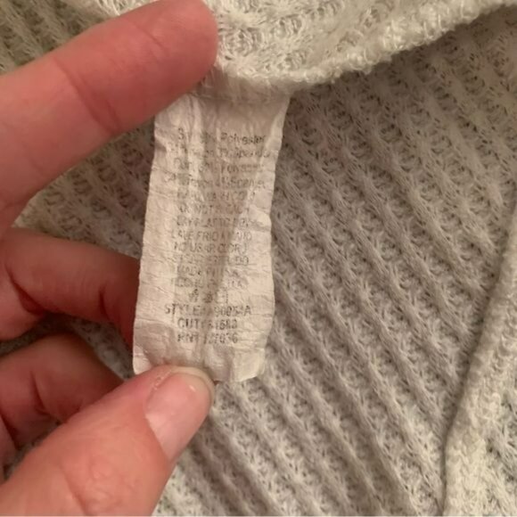 Lazy Sundays womens size L white waffle knit asymmetrical open front cardigan - Picture 8 of 11